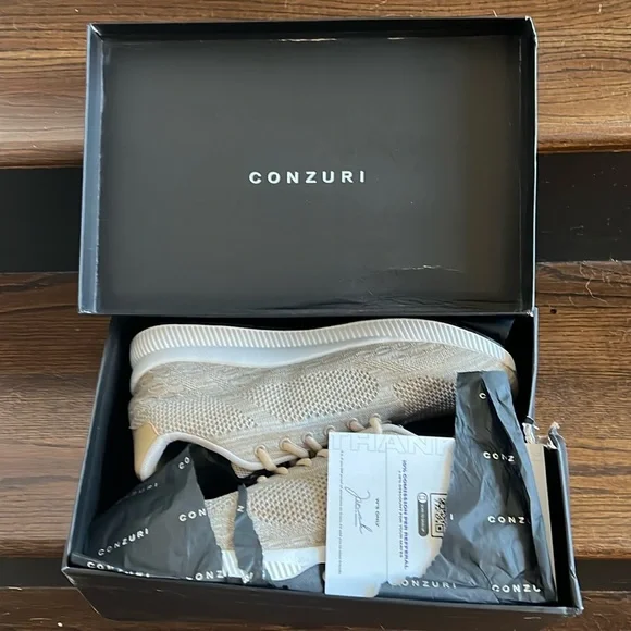 New inbox Conzuri tan sneakers! I paid $154.99. Ery nice! - Picture 1 of 7